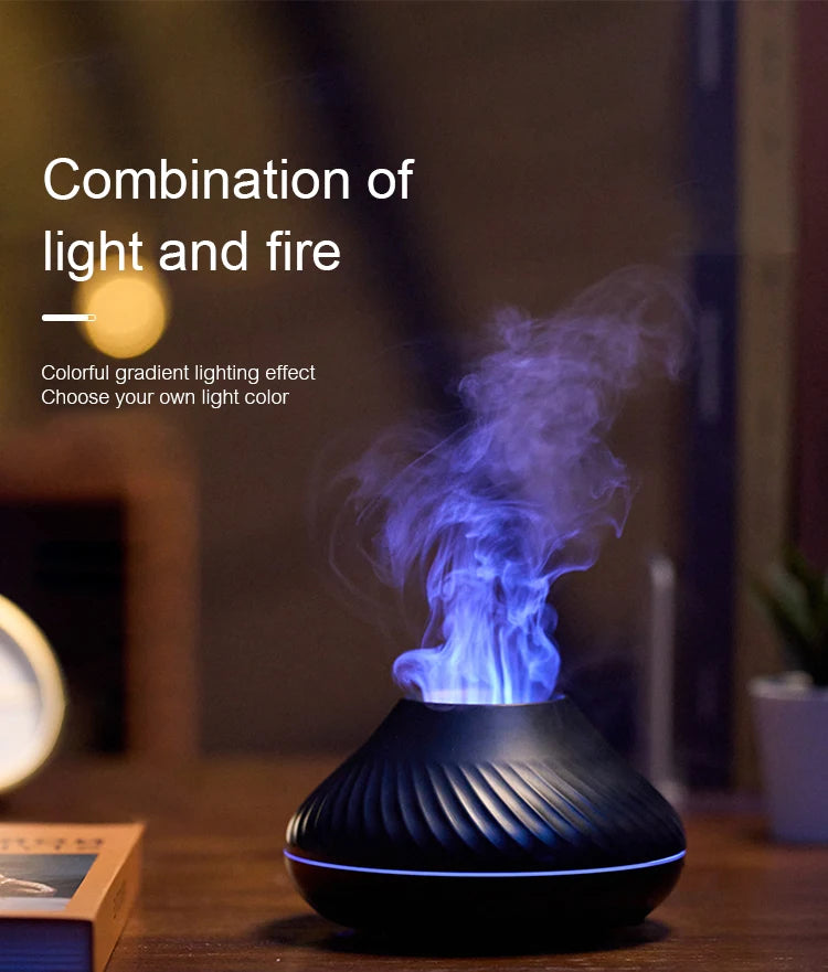 Diffuseur Huiles Essentielles KINSCOTER 130ml USB - LED Flamme Simulée