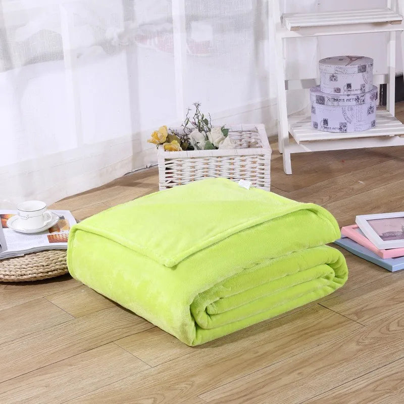 Plaid Flanelle Coral Fleece 230g/m² - Doux Fin Moelleux Canapé Lit