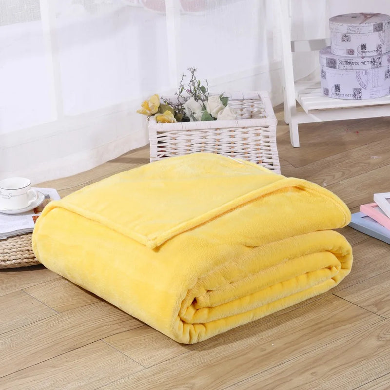 Plaid Flanelle Coral Fleece 230g/m² - Doux Fin Moelleux Canapé Lit