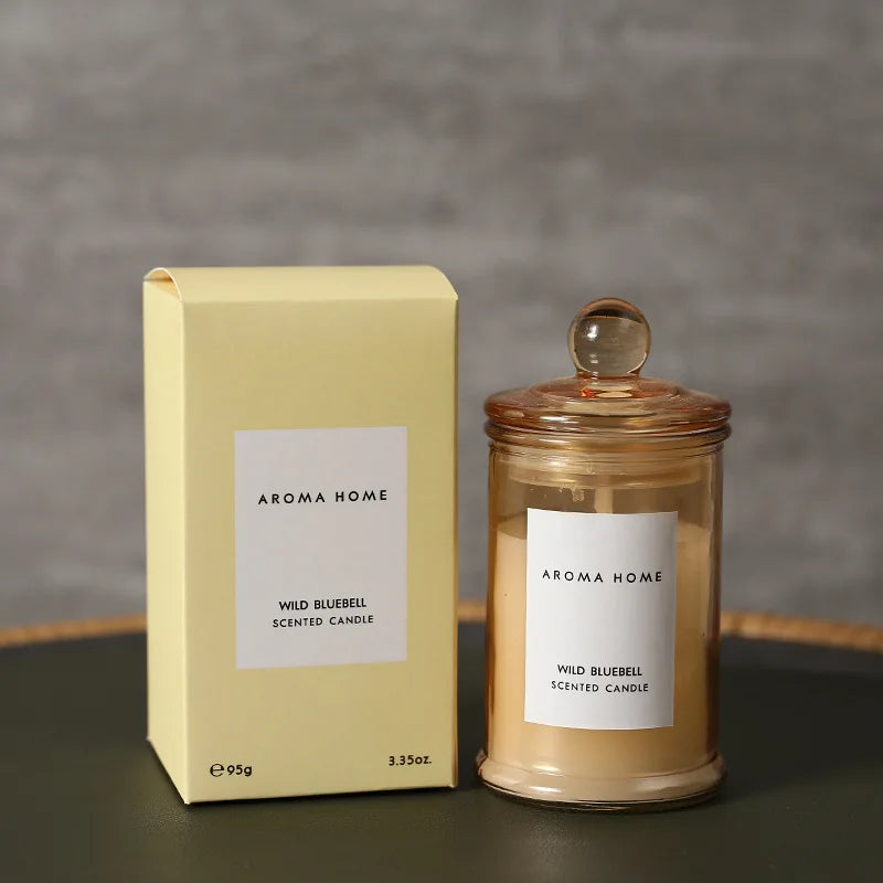 Bougie Parfumée Pot Verre Vintage - Cire Soja Huiles Essentielles