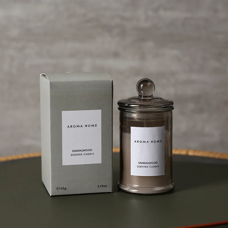 Bougie Parfumée Pot Verre Vintage - Cire Soja Huiles Essentielles