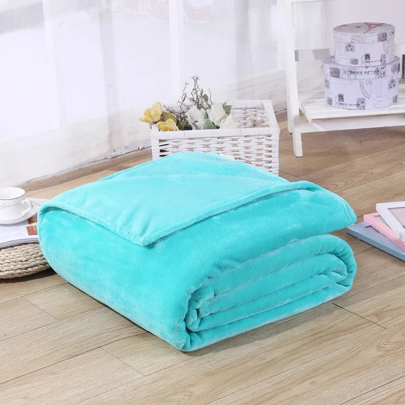 Plaid Flanelle Coral Fleece 230g/m² - Doux Fin Moelleux Canapé Lit