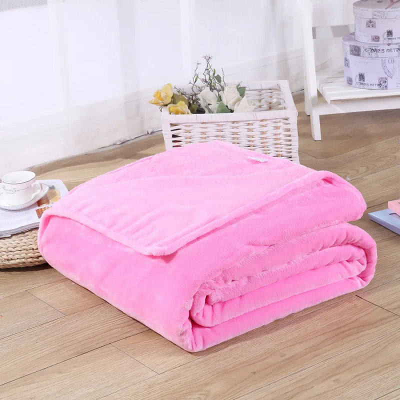 Plaid Flanelle Coral Fleece 230g/m² - Doux Fin Moelleux Canapé Lit