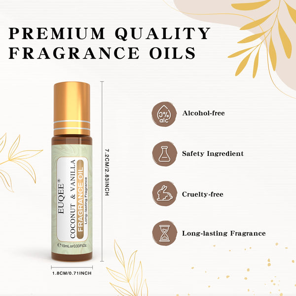Huile Parfumée Roll-On 10ml EUQEE - Parfum Longue Durée Mixte