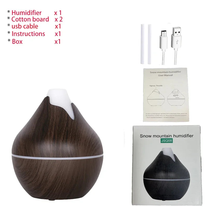 Diffuseur Huiles Essentielles USB 350ml - Humidificateur LED Ultrasonique