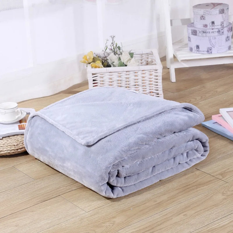 Plaid Flanelle Coral Fleece 230g/m² - Doux Fin Moelleux Canapé Lit