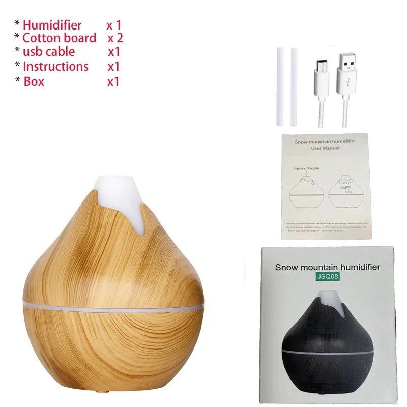 Diffuseur Huiles Essentielles USB 350ml - Humidificateur LED Ultrasonique