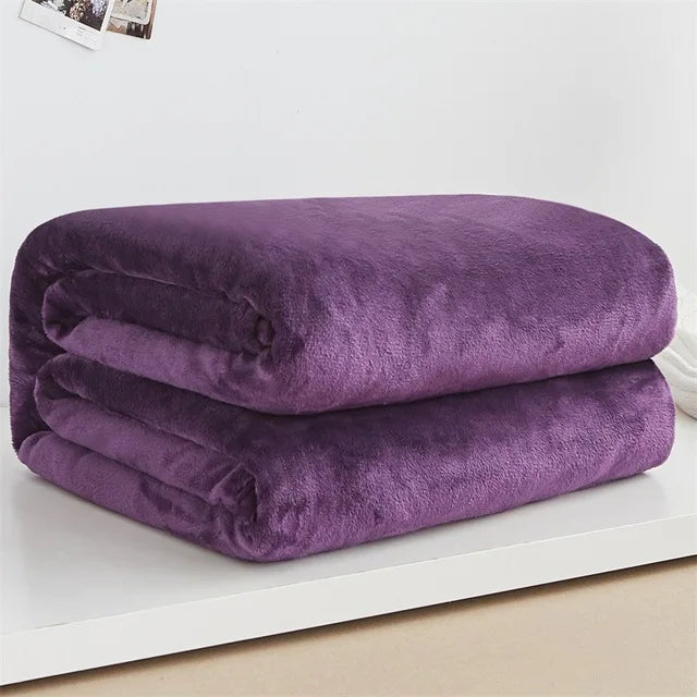 Plaid Coral Fleece 230GSM Multicolore - Couverture Douce Lit Canapé