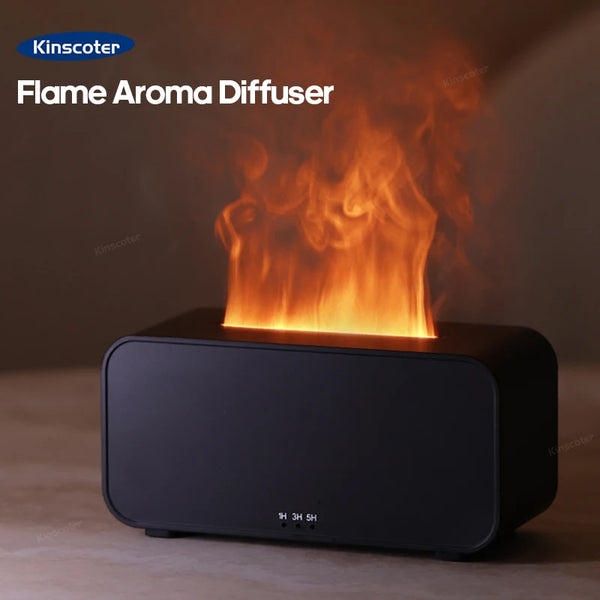 Mini Diffuseur Huiles Essentielles Flammes LED - Humidificateur Compact