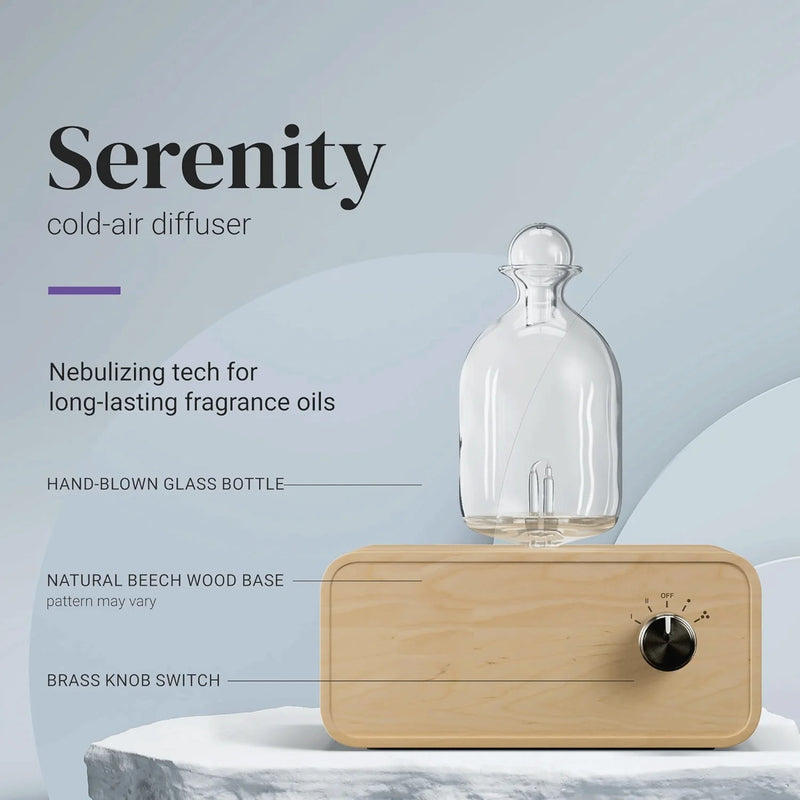 Diffuseur Nébuliseur Huiles Essentielles Bois Verre - Batterie Rechargeable