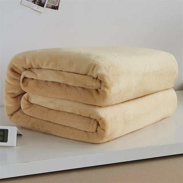 Plaid Flanelle Coral Fleece 230g/m² - Doux Fin Moelleux Canapé Lit