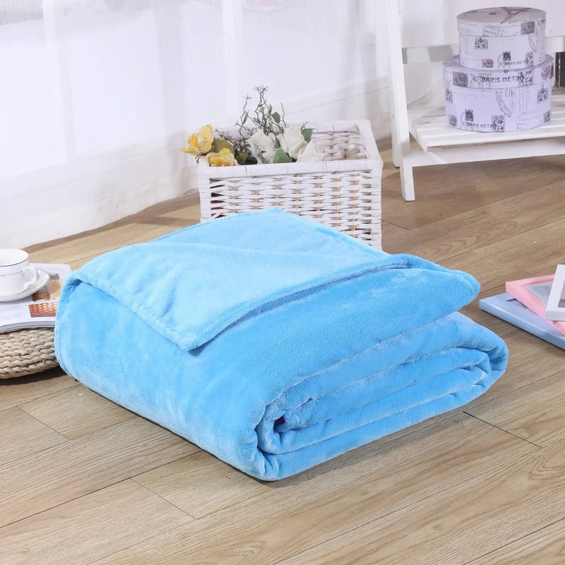 Plaid Flanelle Coral Fleece 230g/m² - Doux Fin Moelleux Canapé Lit