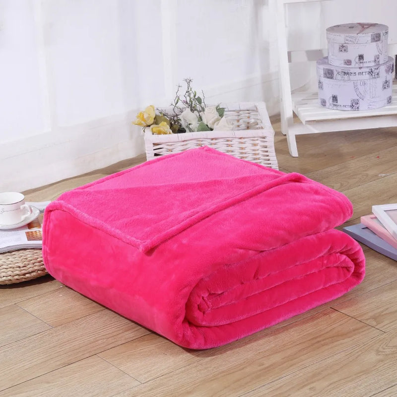 Plaid Flanelle Coral Fleece 230g/m² - Doux Fin Moelleux Canapé Lit