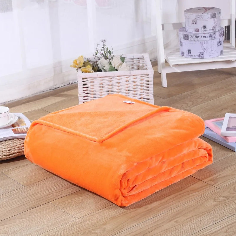 Plaid Flanelle Coral Fleece 230g/m² - Doux Fin Moelleux Canapé Lit