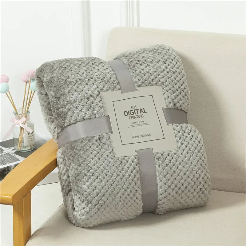 Plaid Fausse Fourrure Vison 300g/m² - Doux Léger Style Japonais
