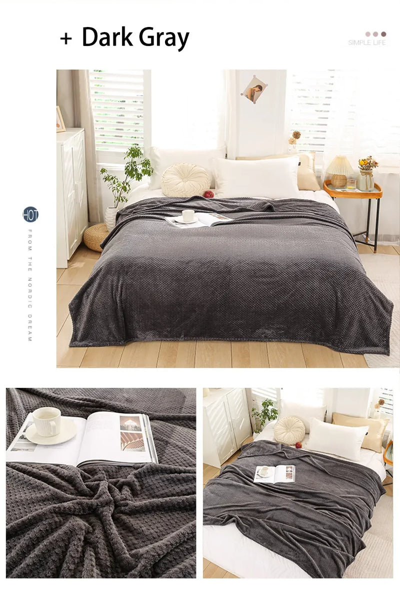 Plaid Fausse Fourrure Vison 300g/m² - Doux Léger Style Japonais