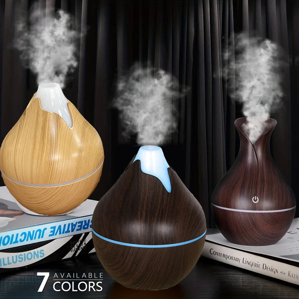 Diffuseur Huiles Essentielles USB 350ml - Humidificateur LED Ultrasonique