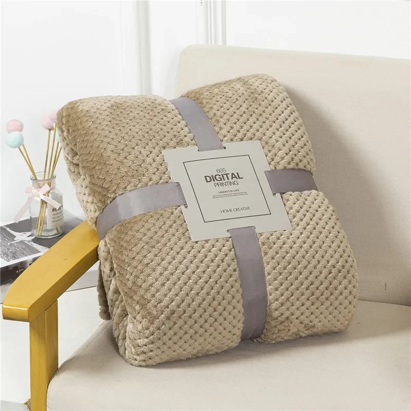 Plaid Fausse Fourrure Vison 300g/m² - Doux Léger Style Japonais