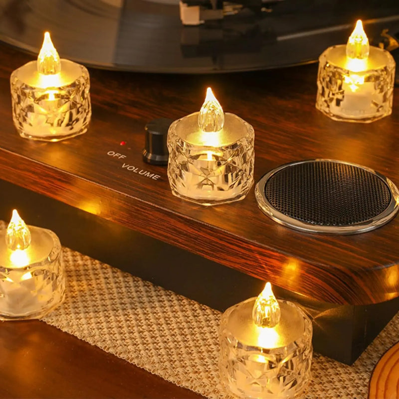Bougie LED Sans Flamme Cristal - Lampe Nuit Décorative Sécurisée