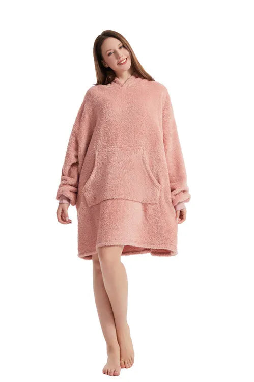 Sweat Plaid Oversize Double Face - Couverture Polaire Poche Unisexe
