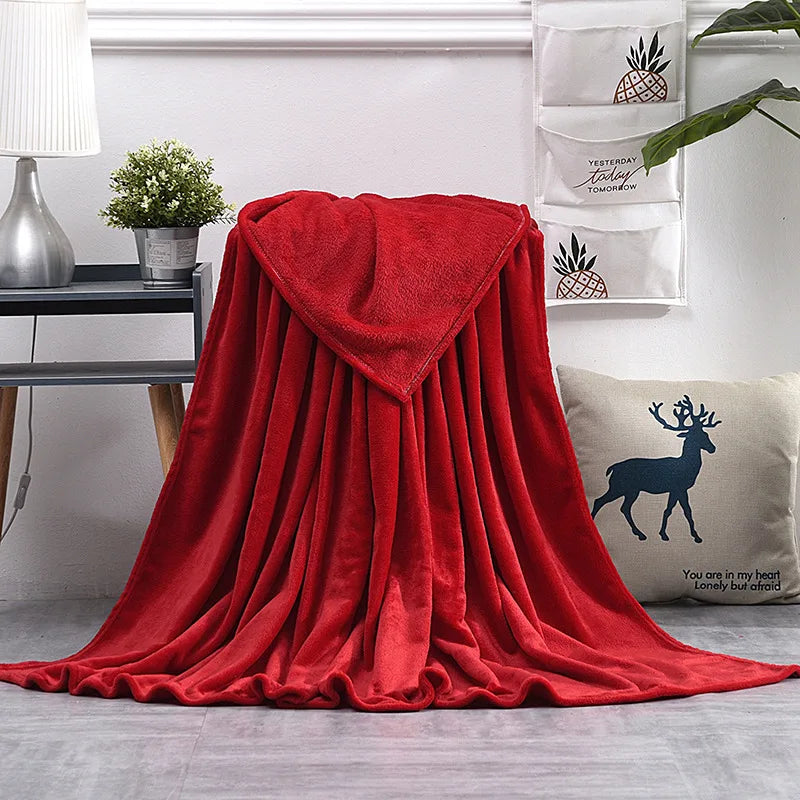 Couverture Flanelle Coral Ultra-Douce - Plaid Chauffant Lit Canapé