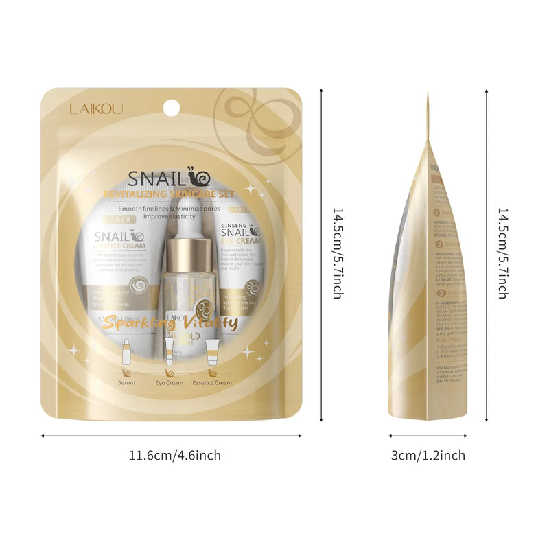 Set Soin Visage Vitamine C LAIKOU - Routine Éclaircissante 3 Pièces