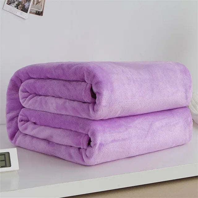 Plaid Coral Fleece 230GSM Multicolore - Couverture Douce Lit Canapé