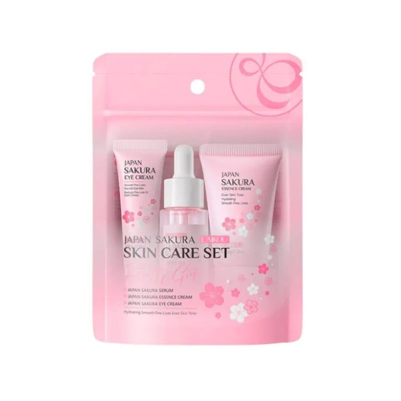 Coffret Soin Visage Sakura Complet - Crème Sérum Toner Nettoyant