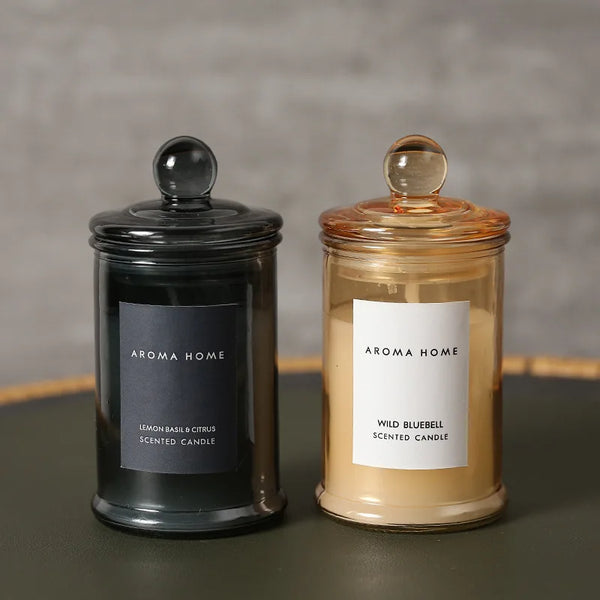 Bougie Parfumée Pot Verre Vintage - Cire Soja Huiles Essentielles