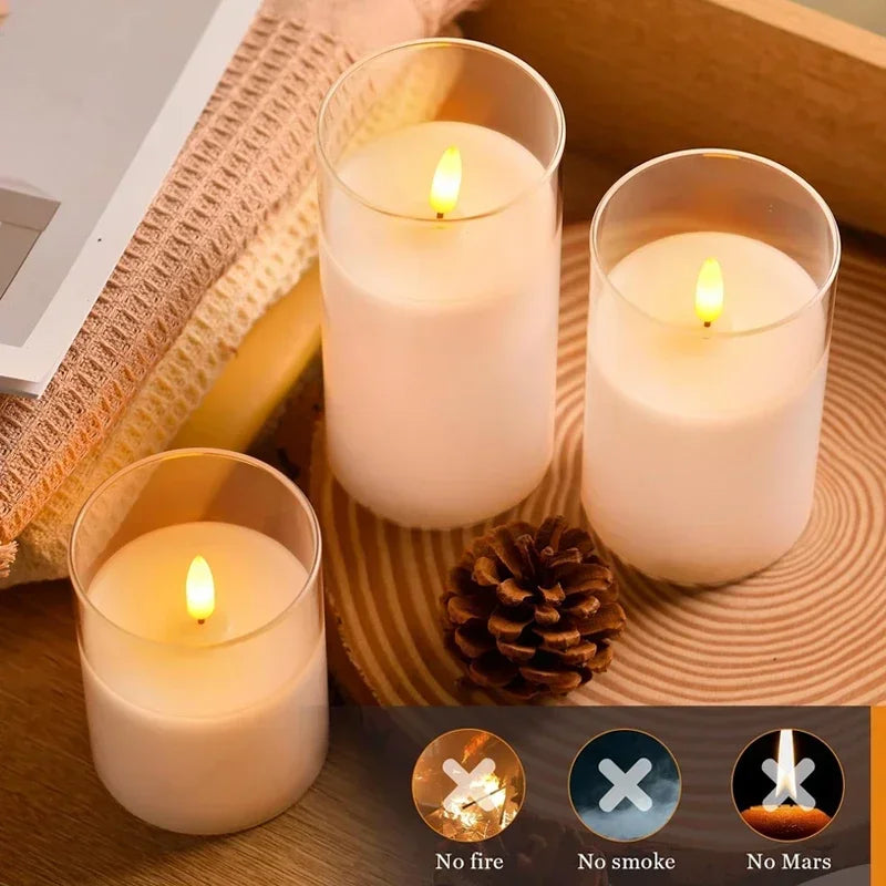 Bougies LED Télécommande Minuterie - Set 3 Bougies Sans Flamme