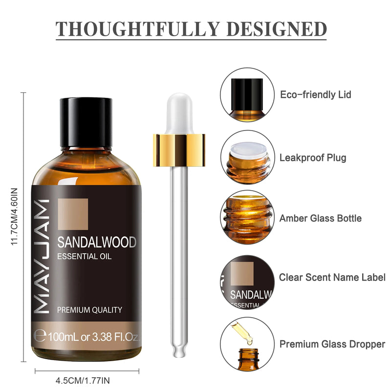 Huile Essentielle 100ml MAYJAM - Lavande Eucalyptus Santal Vanille Pure