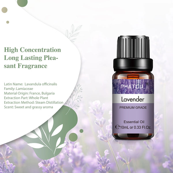 Huile Essentielle 10ml PHATOIL - Lavande Eucalyptus Bergamote Pure