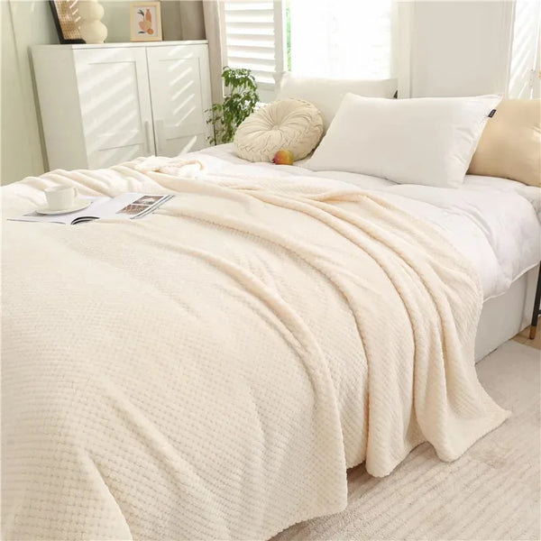 Plaid Fausse Fourrure Vison 300g/m² - Doux Léger Style Japonais