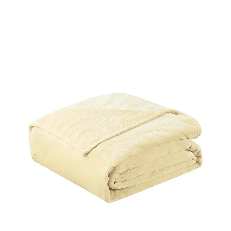 Plaid Flanelle Coral Fleece 230g/m² - Doux Fin Moelleux Canapé Lit