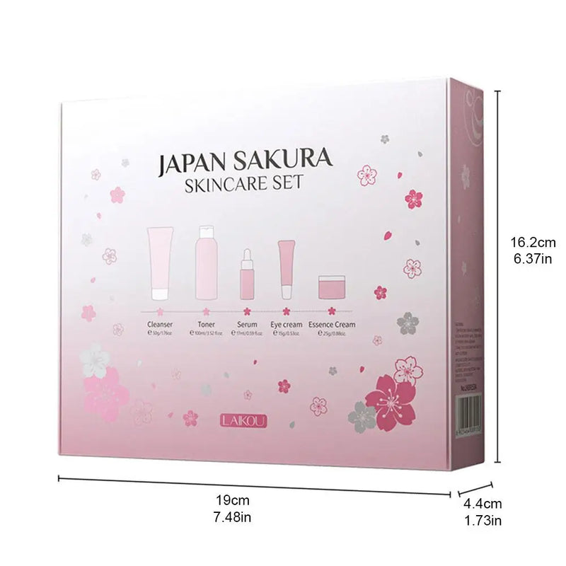 Coffret Soin Visage Sakura Complet - Crème Sérum Toner Nettoyant