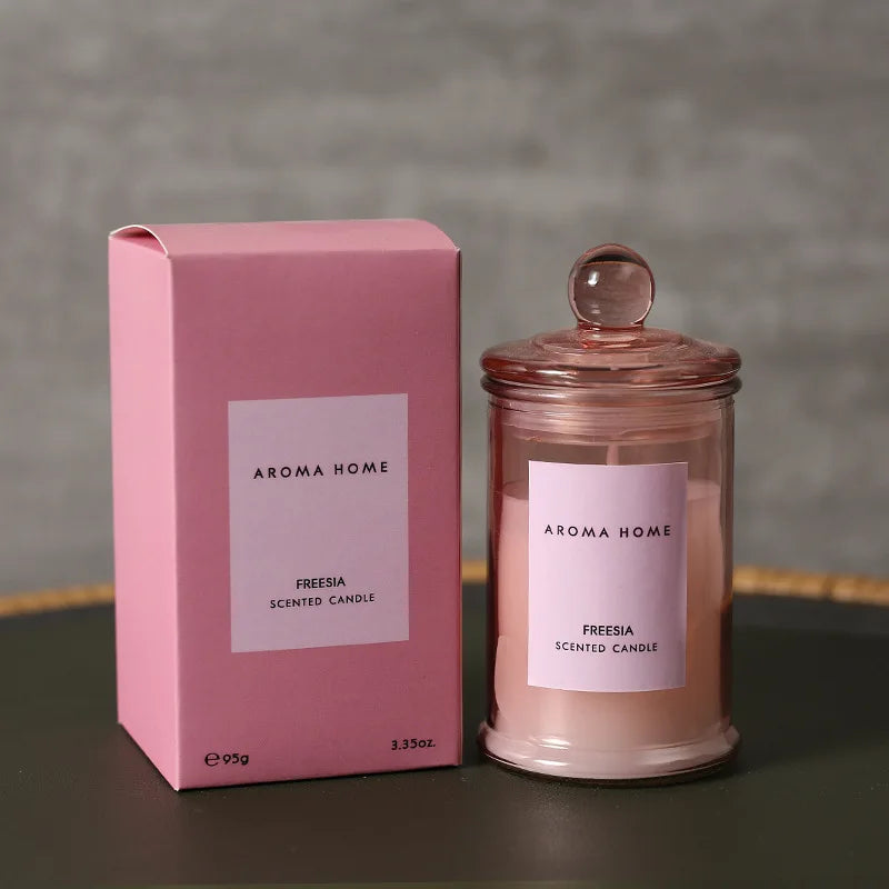 Bougie Parfumée Pot Verre Vintage - Cire Soja Huiles Essentielles