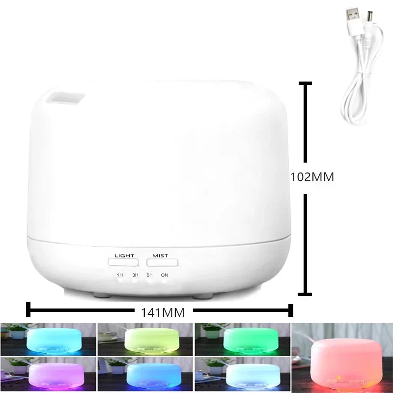 Diffuseur Humidificateur USB 500ml Grain Bois - LED Multicolore