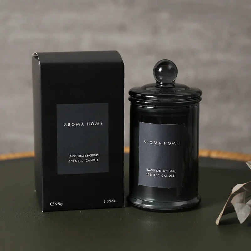 Bougie Parfumée Pot Verre Vintage - Cire Soja Huiles Essentielles