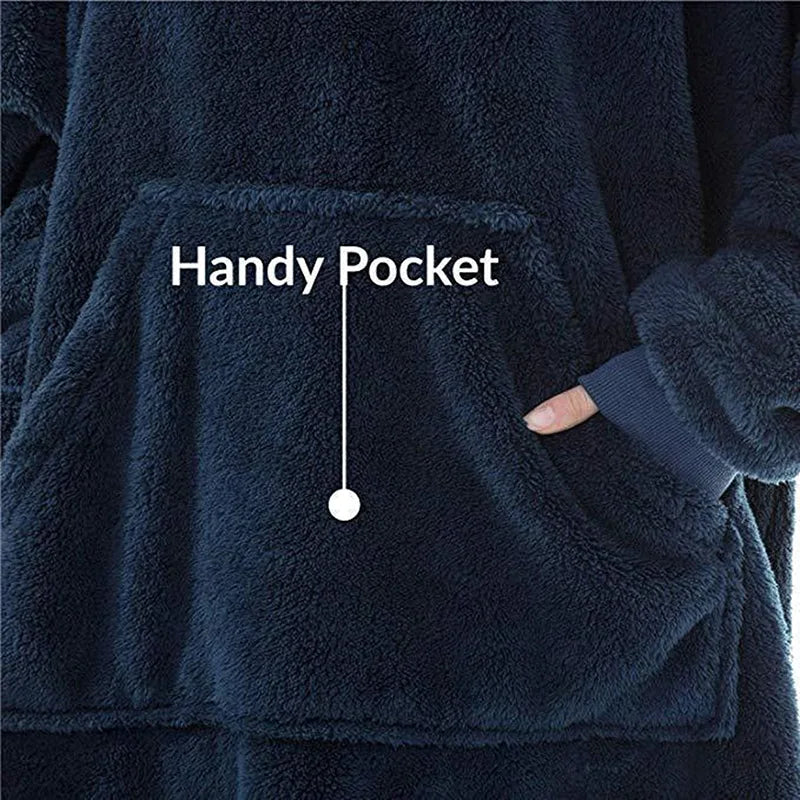 Sweat Plaid Oversize Double Face - Couverture Polaire Poche Unisexe