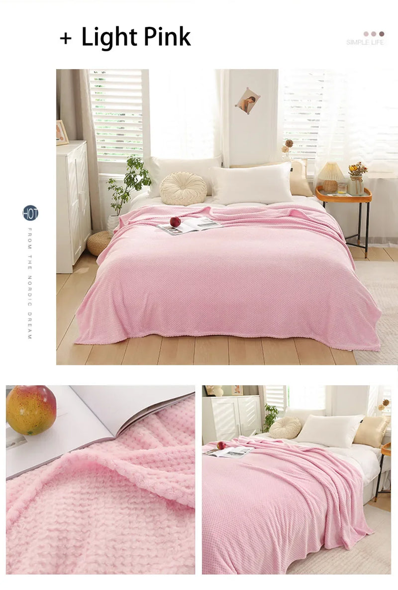 Plaid Fausse Fourrure Vison 300g/m² - Doux Léger Style Japonais