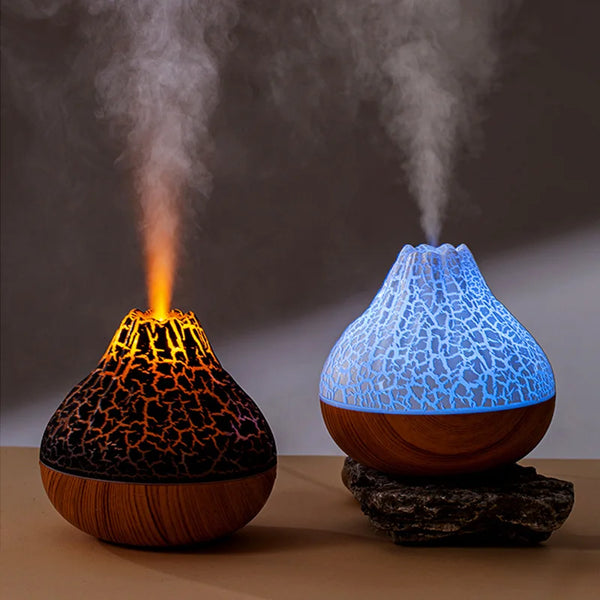 Humidificateur Volcan 300ml USB - Diffuseur LED 7 Couleurs Ultrasonique