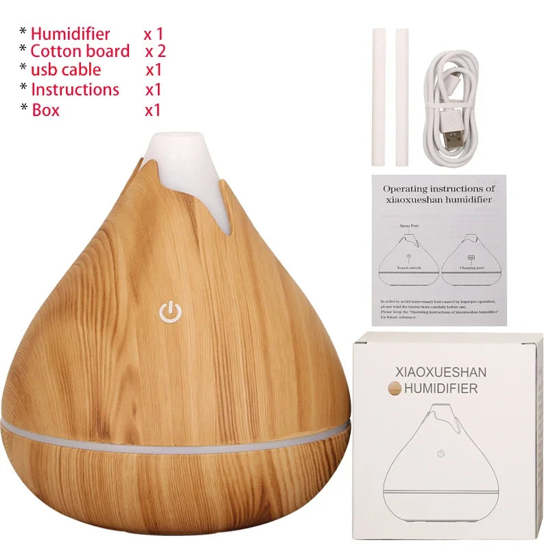 Diffuseur Huiles Essentielles USB 350ml - Humidificateur LED Ultrasonique