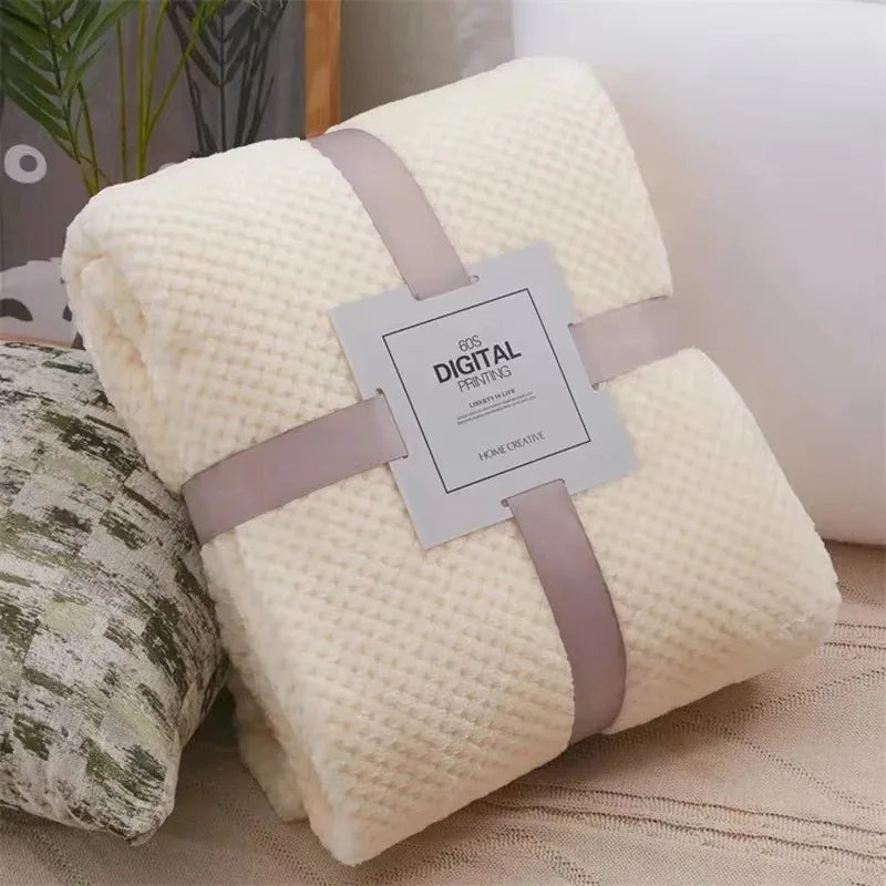 Plaid Fausse Fourrure Vison 300g/m² - Doux Léger Style Japonais