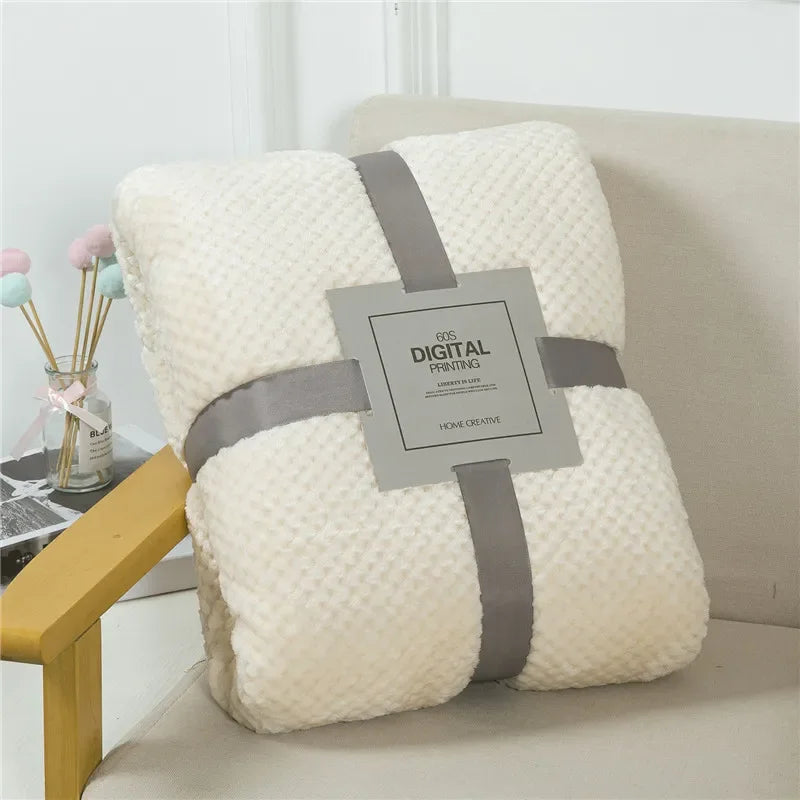 Plaid Fausse Fourrure Vison 300g/m² - Doux Léger Style Japonais