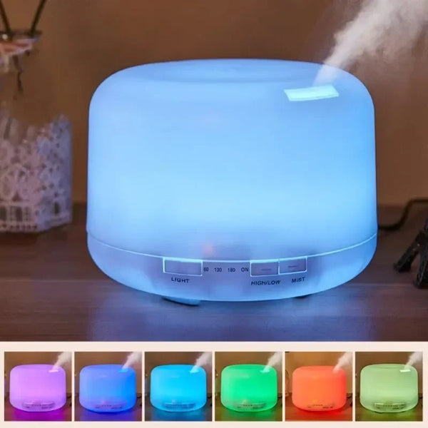 Diffuseur Humidificateur USB 500ml Grain Bois - LED Multicolore