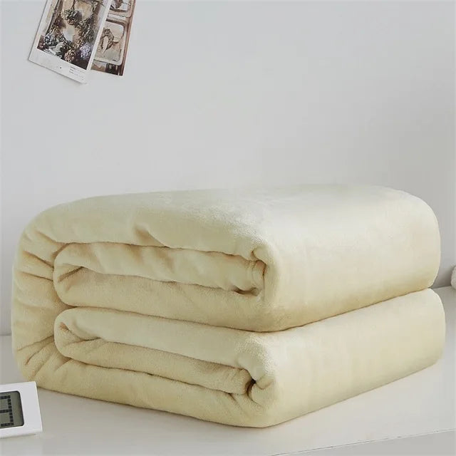 Plaid Flanelle Coral Fleece 230g/m² - Doux Fin Moelleux Canapé Lit