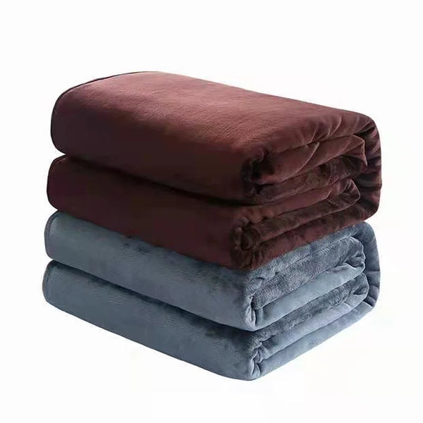 Plaid Flanelle Coral Fleece 230g/m² - Doux Fin Moelleux Canapé Lit