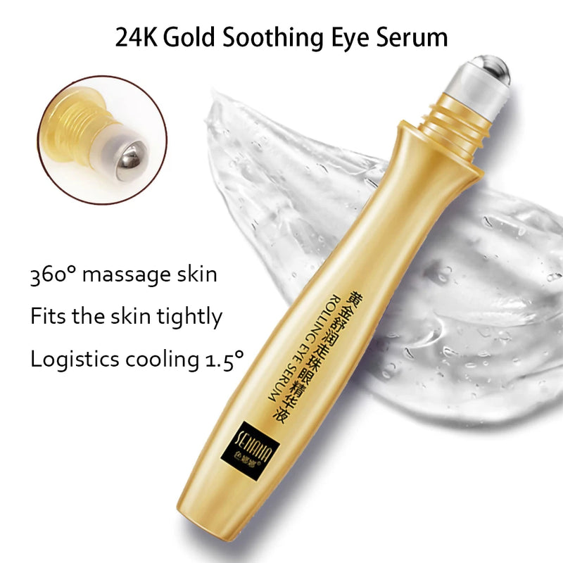 Kit Soin Visage 24K Or Niacinamide - Sérum Anti-Âge Contour Yeux Premium