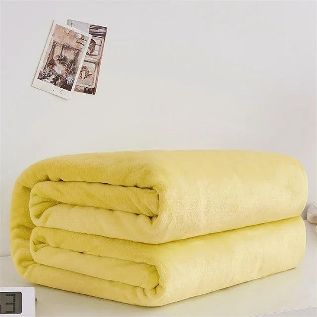Plaid Coral Fleece 230GSM Multicolore - Couverture Douce Lit Canapé