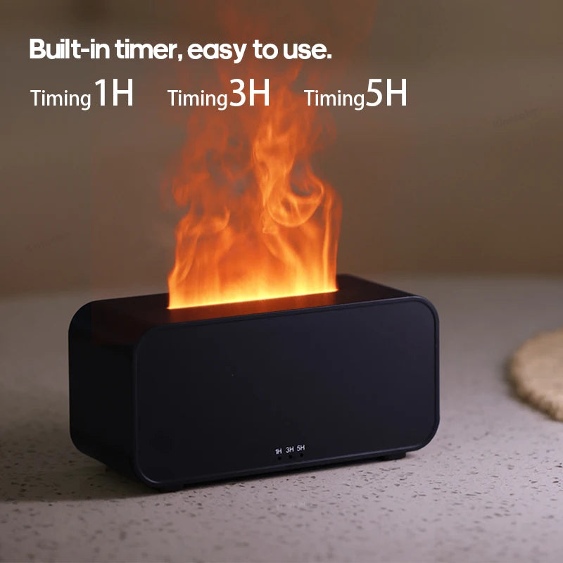 Mini Diffuseur Huiles Essentielles Flammes LED - Humidificateur Compact